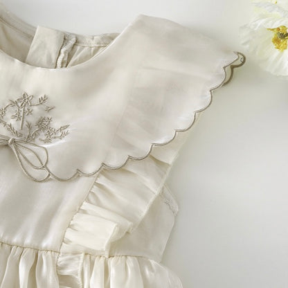 フリルシフォンノースリーブワンピース