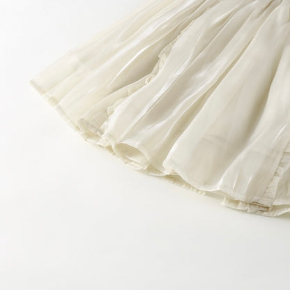 フリルシフォンノースリーブワンピース