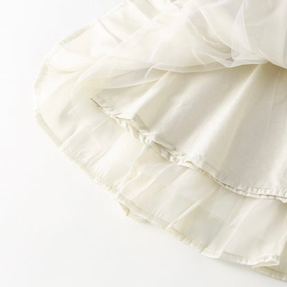 フリルシフォンノースリーブワンピース