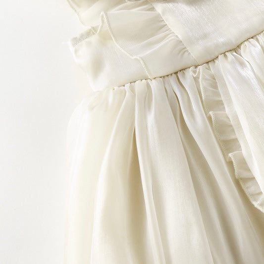 フリルシフォンノースリーブワンピース