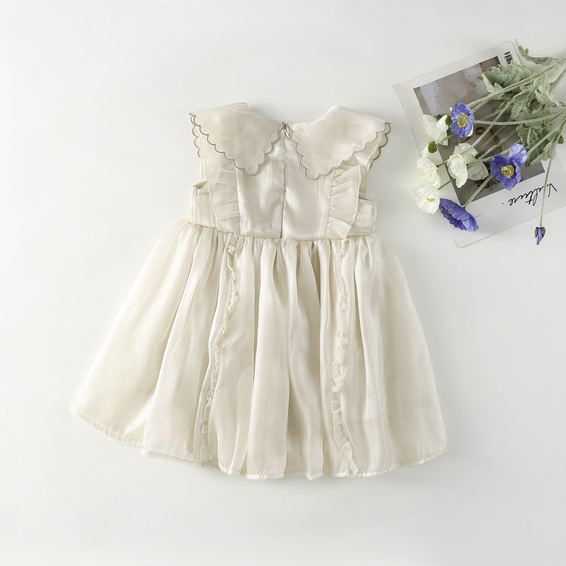 フリルシフォンノースリーブワンピース