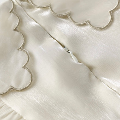 フリルシフォンノースリーブワンピース