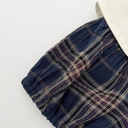 丸襟チェックフォーマルワンピース