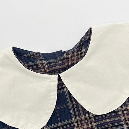 丸襟チェックフォーマルワンピース