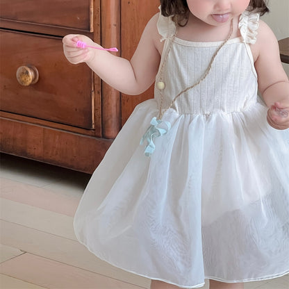 コットン切替ナチュラルロンパース