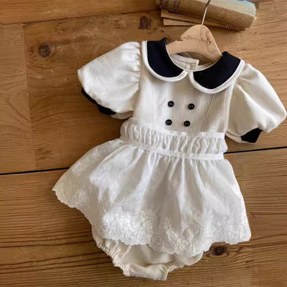 ダブルボタンフォーマルロンパース