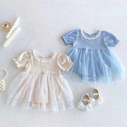 サマーパフチュールワンピロンパース(2color)