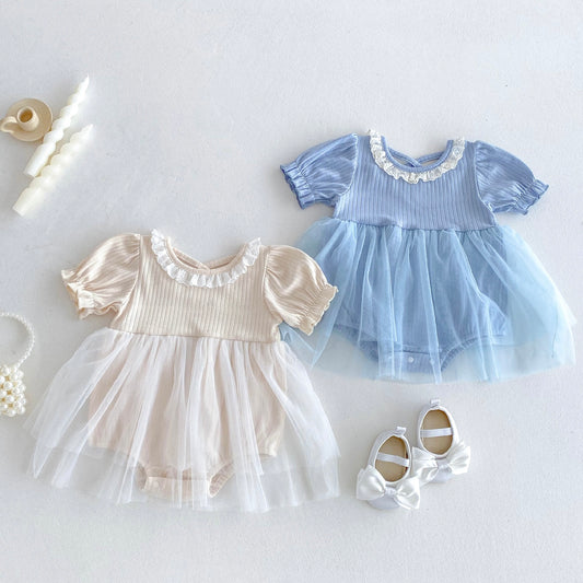 サマーパフチュールワンピロンパース(2color)