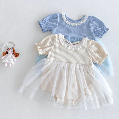 サマーパフチュールワンピロンパース(2color)