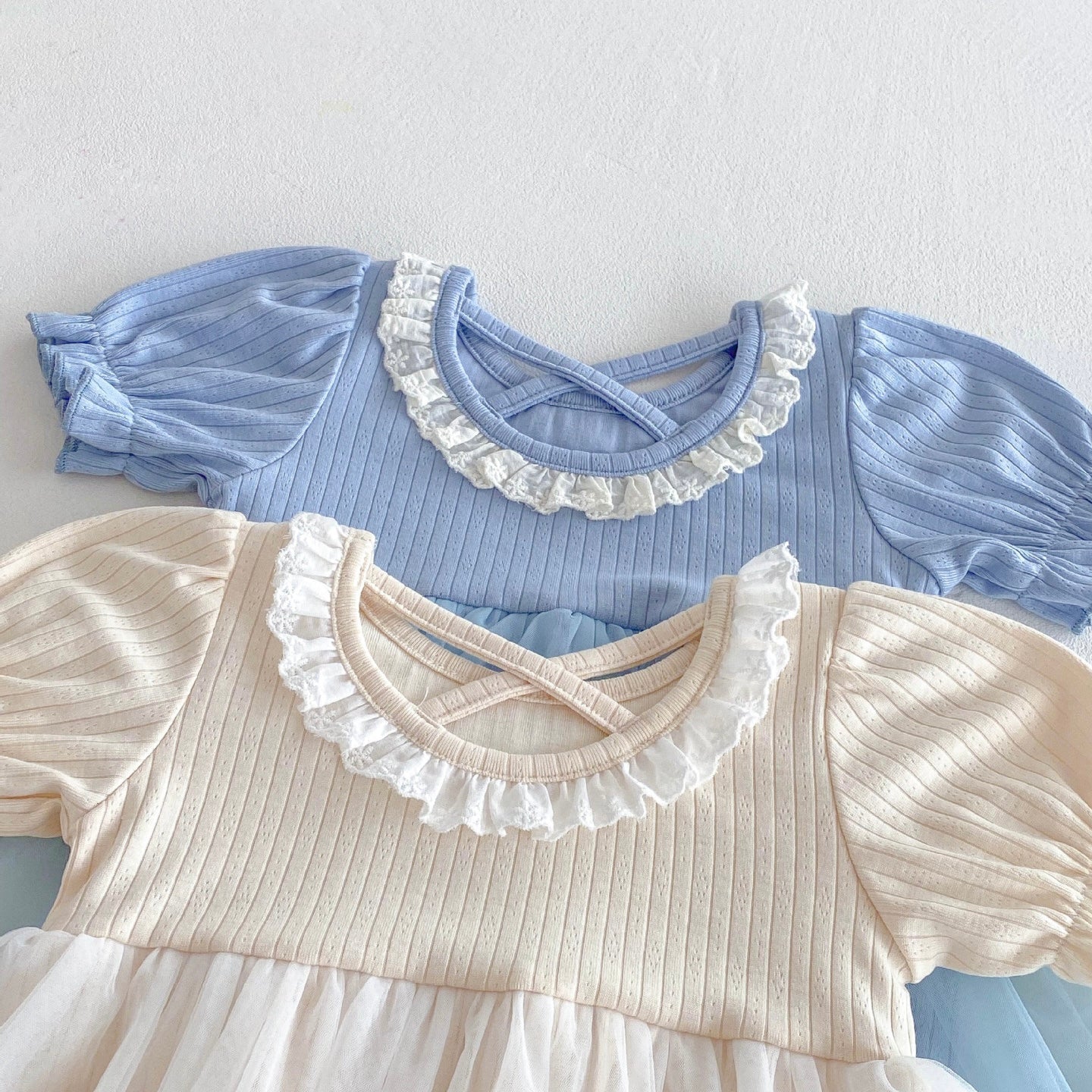 サマーパフチュールワンピロンパース(2color)