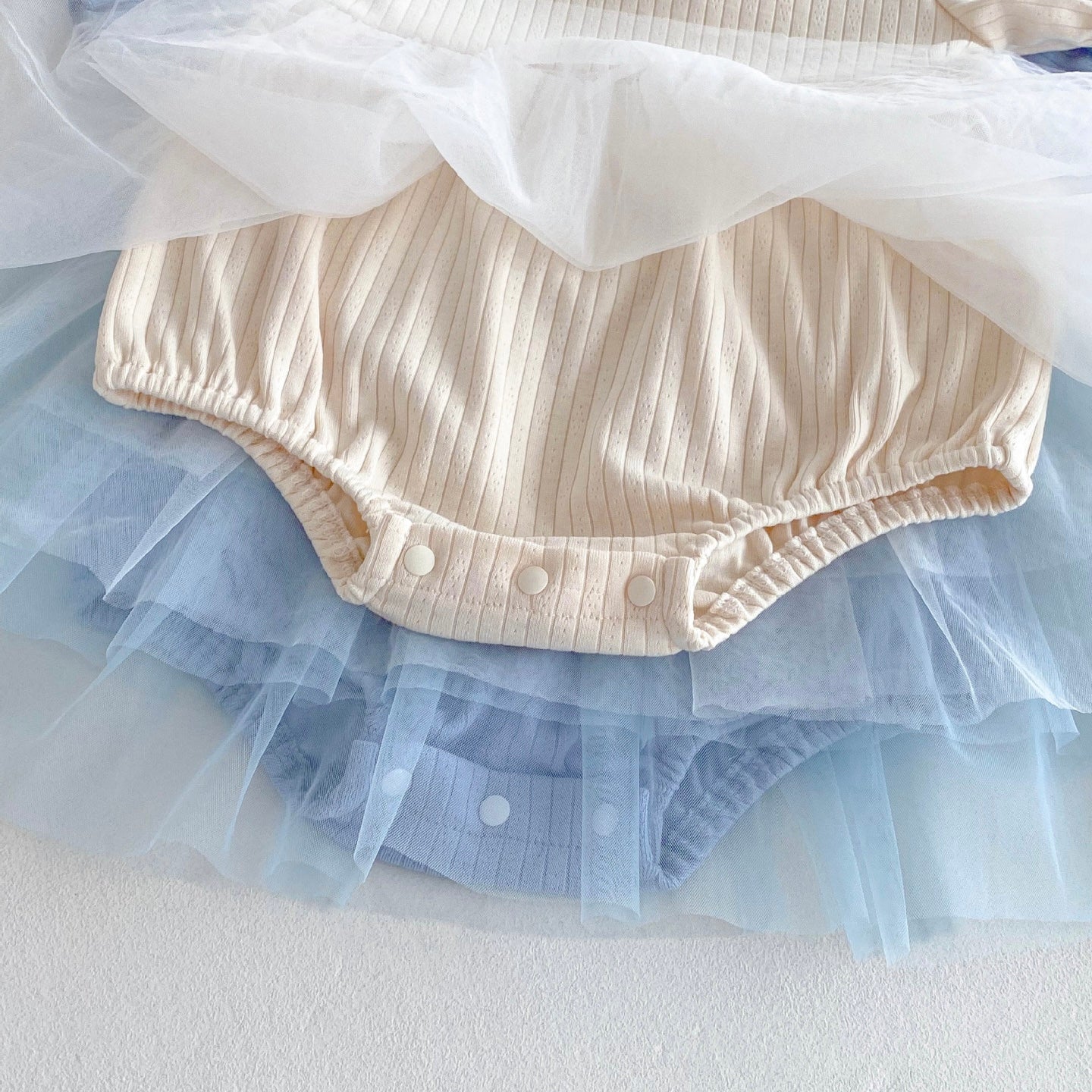 サマーパフチュールワンピロンパース(2color)