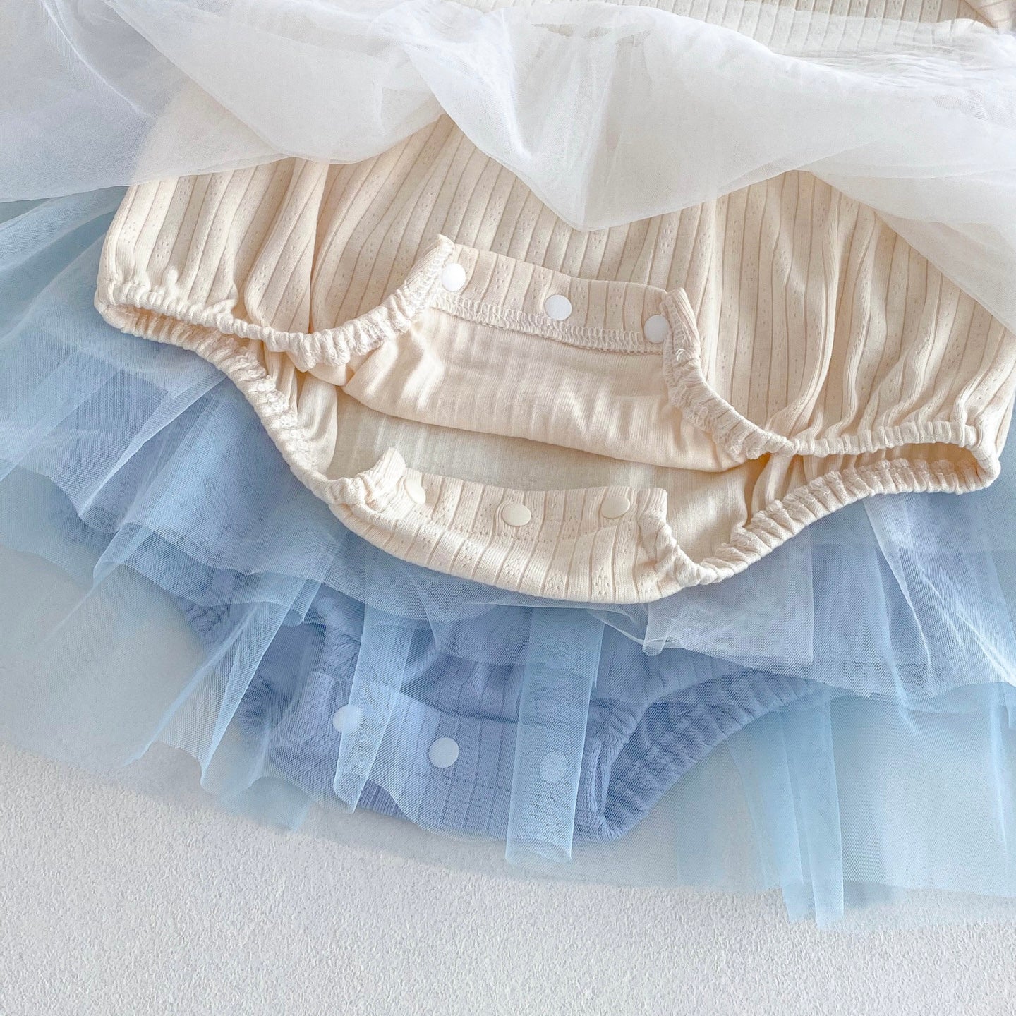 サマーパフチュールワンピロンパース(2color)