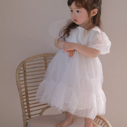 【Re stock】ふんわりチュールホワイトドレス