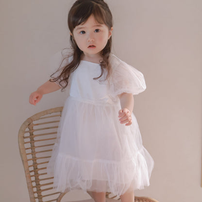 【Re stock】ふんわりチュールホワイトドレス