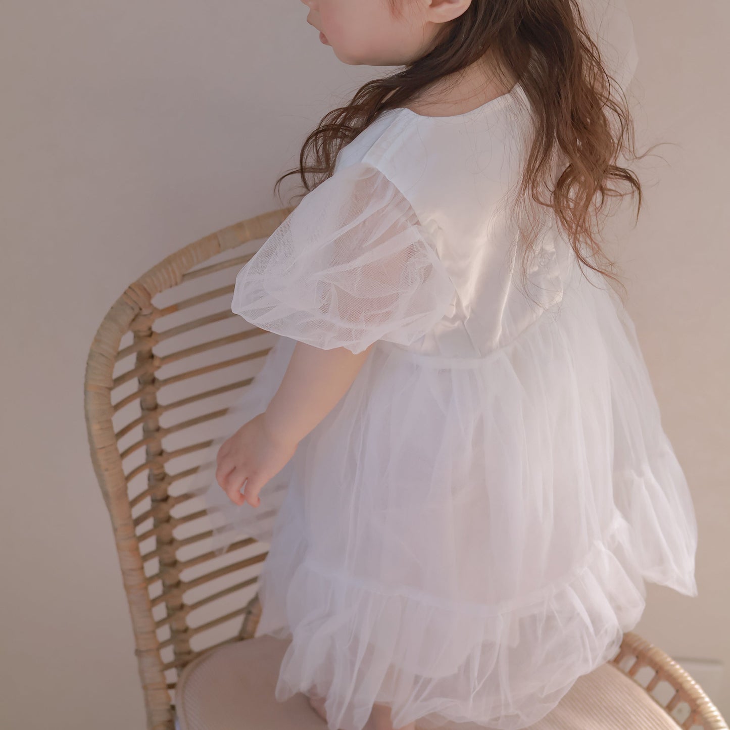 【Re stock】ふんわりチュールホワイトドレス