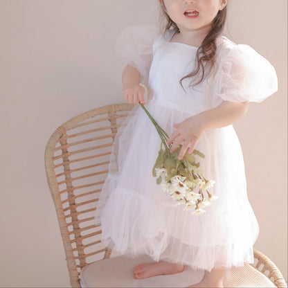 【Re stock】ふんわりチュールホワイトドレス