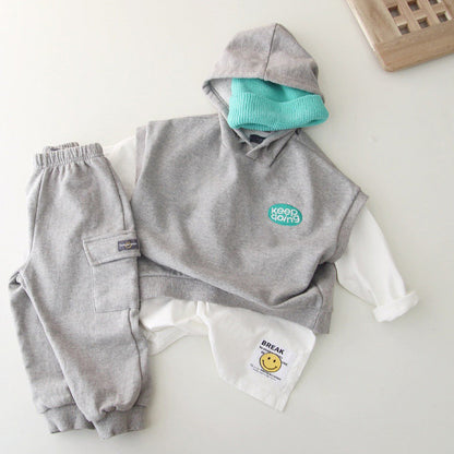 フードスウェットベスト(2color)