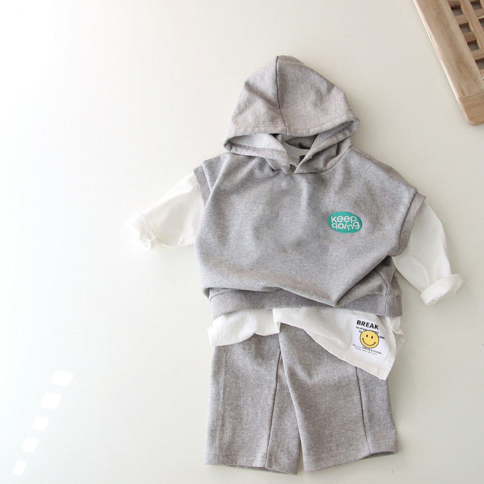 フードスウェットベスト(2color)