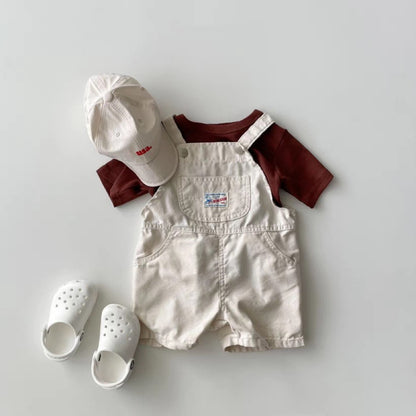 ハーフデニムパンツサロペット(2color)