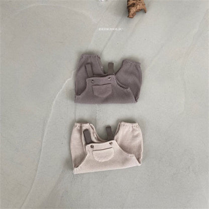 ワッフル前ポケットサロペット(2color)