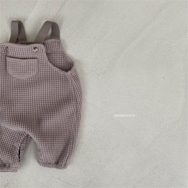 ワッフル前ポケットサロペット(2color)