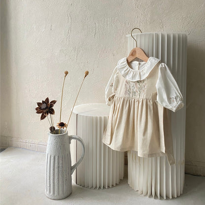 サイドリボンエプロンワンピース