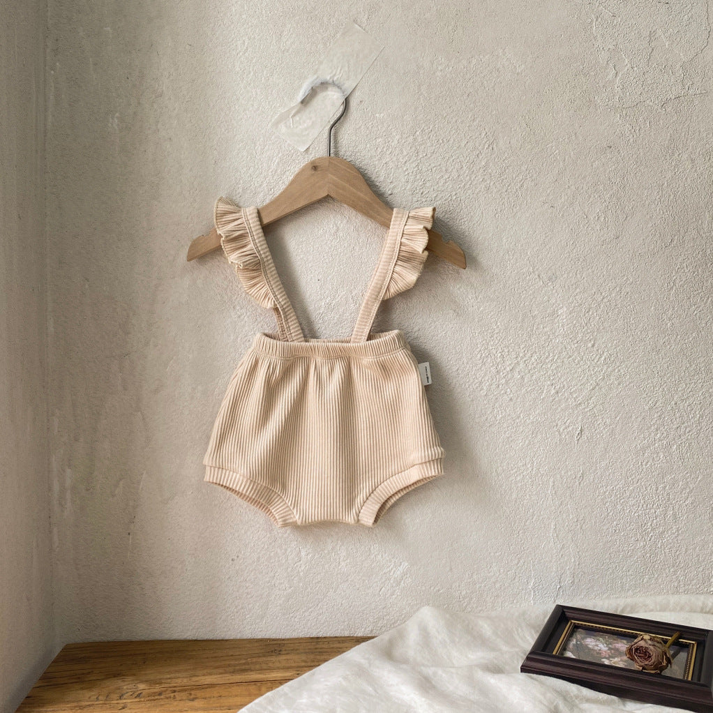 ショルダーフリルリブパンツ(4color)