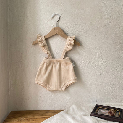 ショルダーフリルリブパンツ(4color)