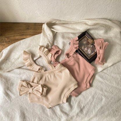 ショルダーフリルリブパンツ(4color)