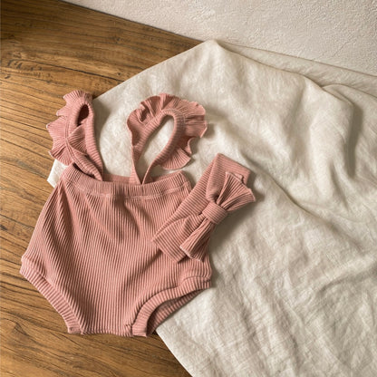 ショルダーフリルリブパンツ(4color)