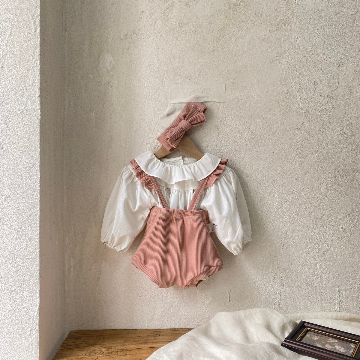 ショルダーフリルリブパンツ(4color)