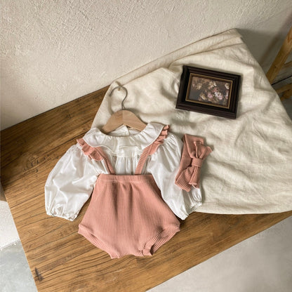 ショルダーフリルリブパンツ(4color)