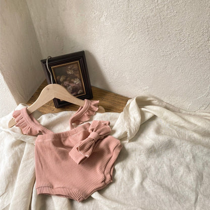 ショルダーフリルリブパンツ(4color)