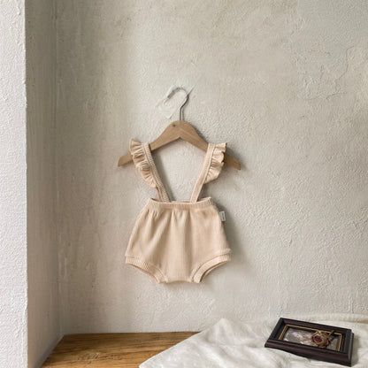 ショルダーフリルリブパンツ(4color)