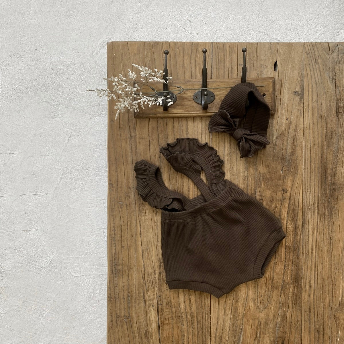 ショルダーフリルリブパンツ(4color)