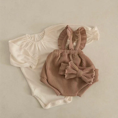 ショルダーフリルリブパンツ(4color)