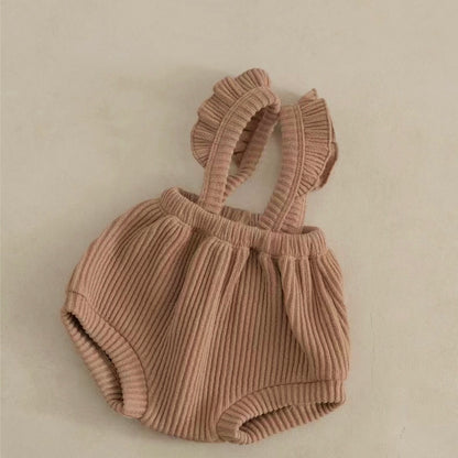 ショルダーフリルリブパンツ(4color)