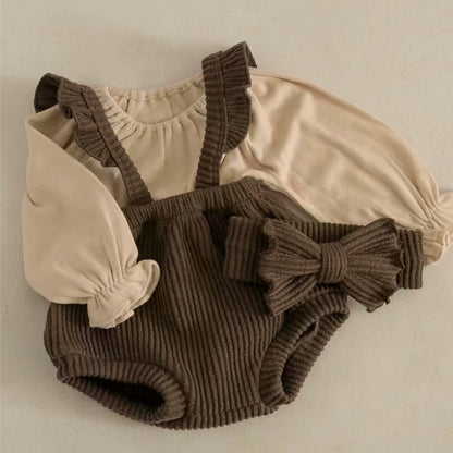 ショルダーフリルリブパンツ(4color)