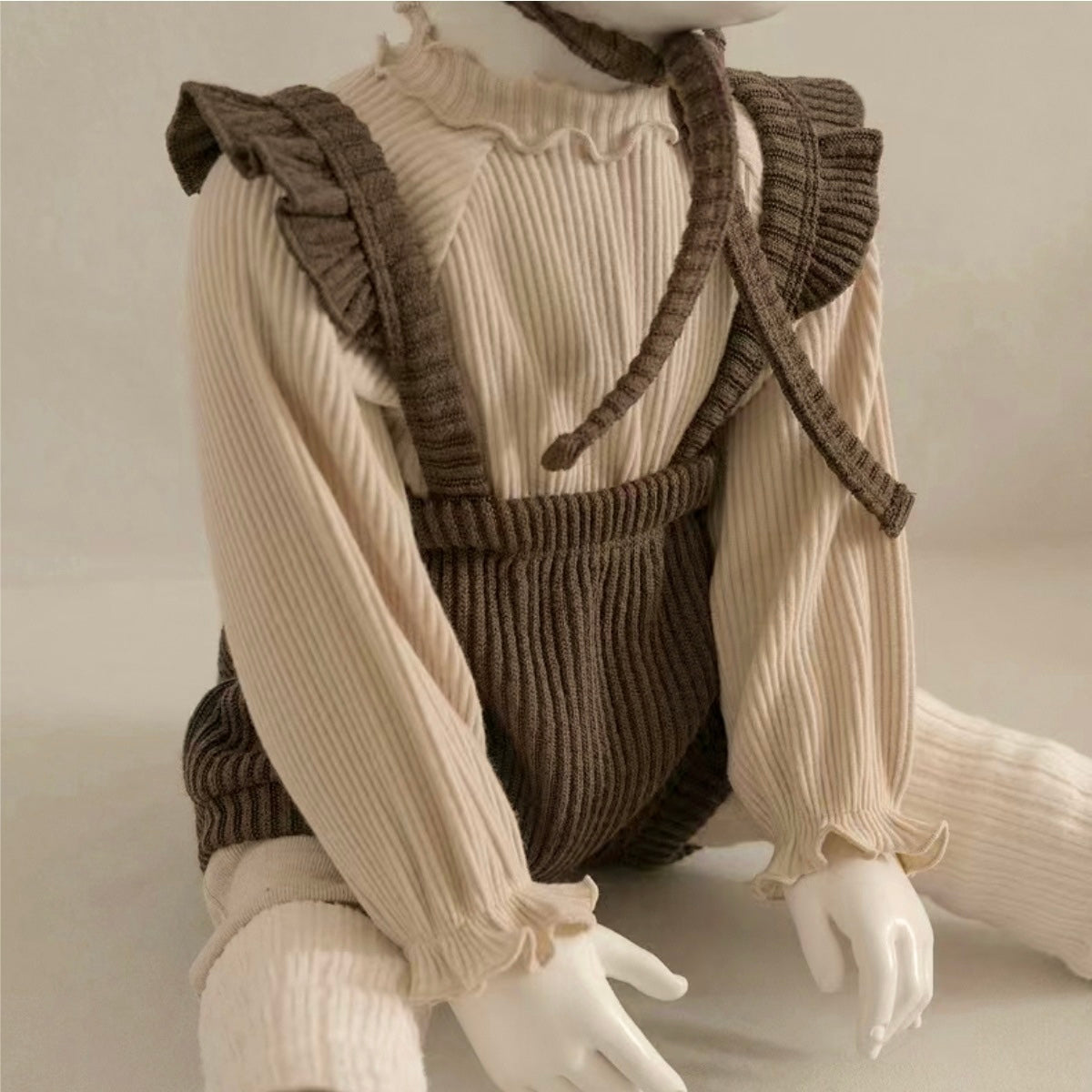 ショルダーフリルリブパンツ(4color)