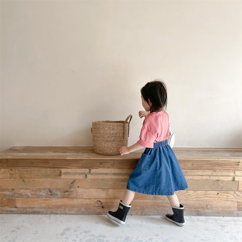 シンプルデニムポケットスカート