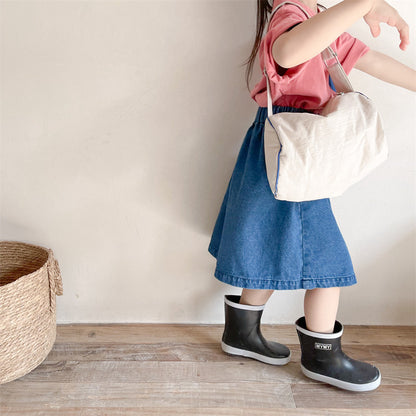 シンプルデニムポケットスカート