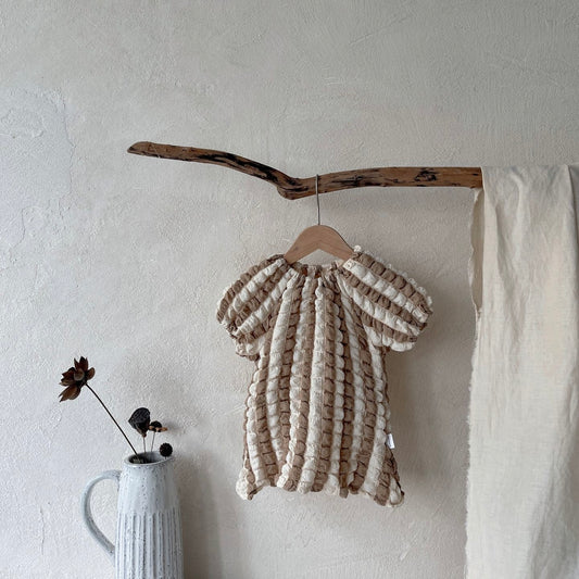 ぽこぽこストライプワンピース