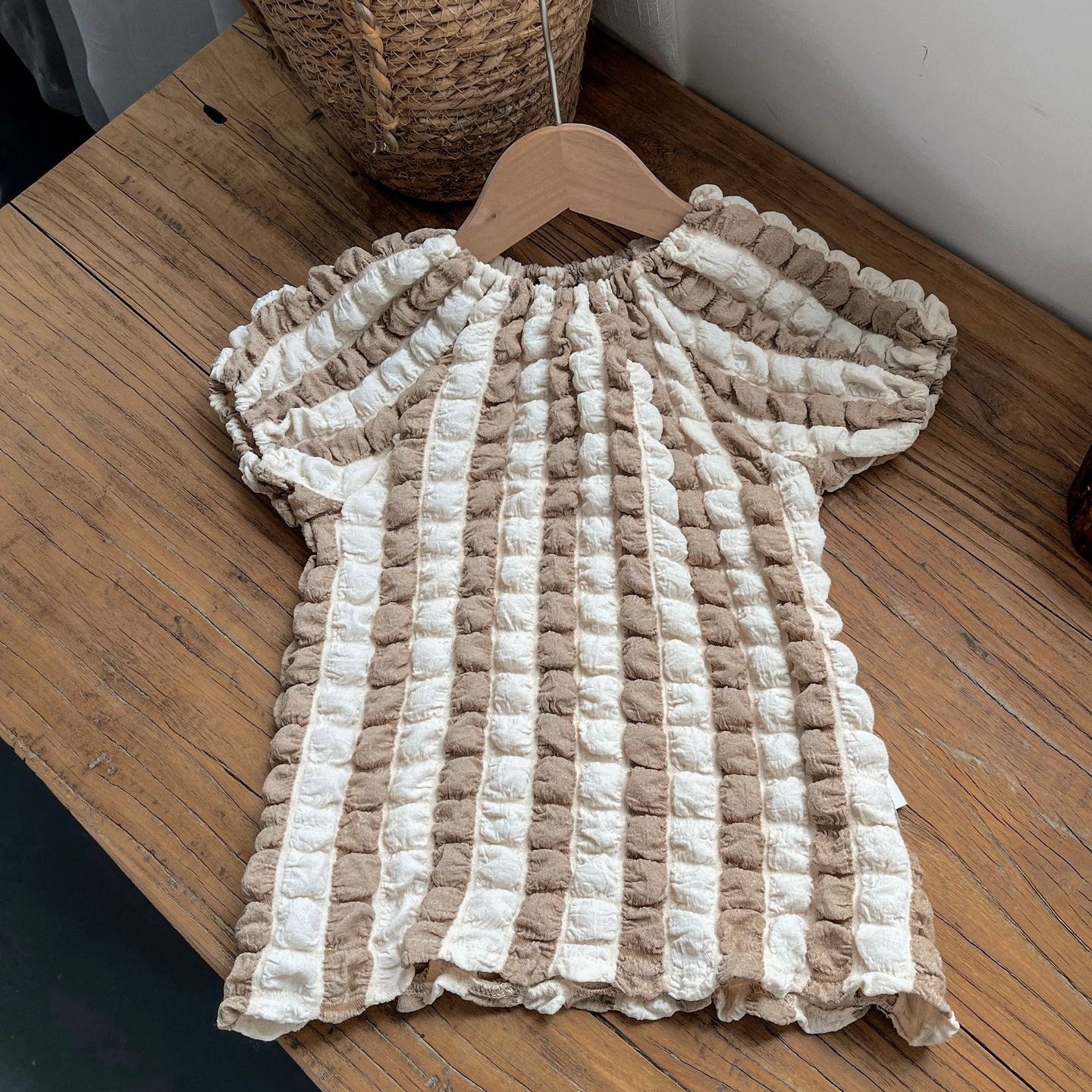 ぽこぽこストライプワンピース