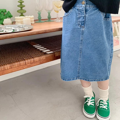 ミディアムデニムスカート(2color)