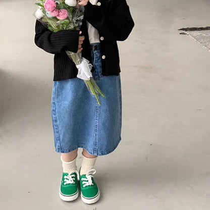 ミディアムデニムスカート(2color)