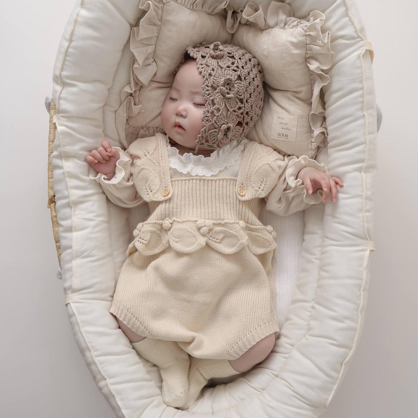 花の実ニットサロペットロンパース