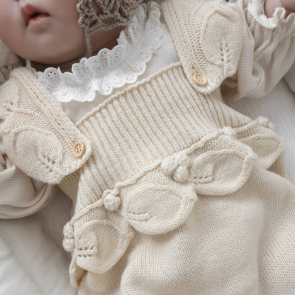 花の実ニットサロペットロンパース