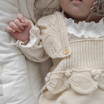 花の実ニットサロペットロンパース