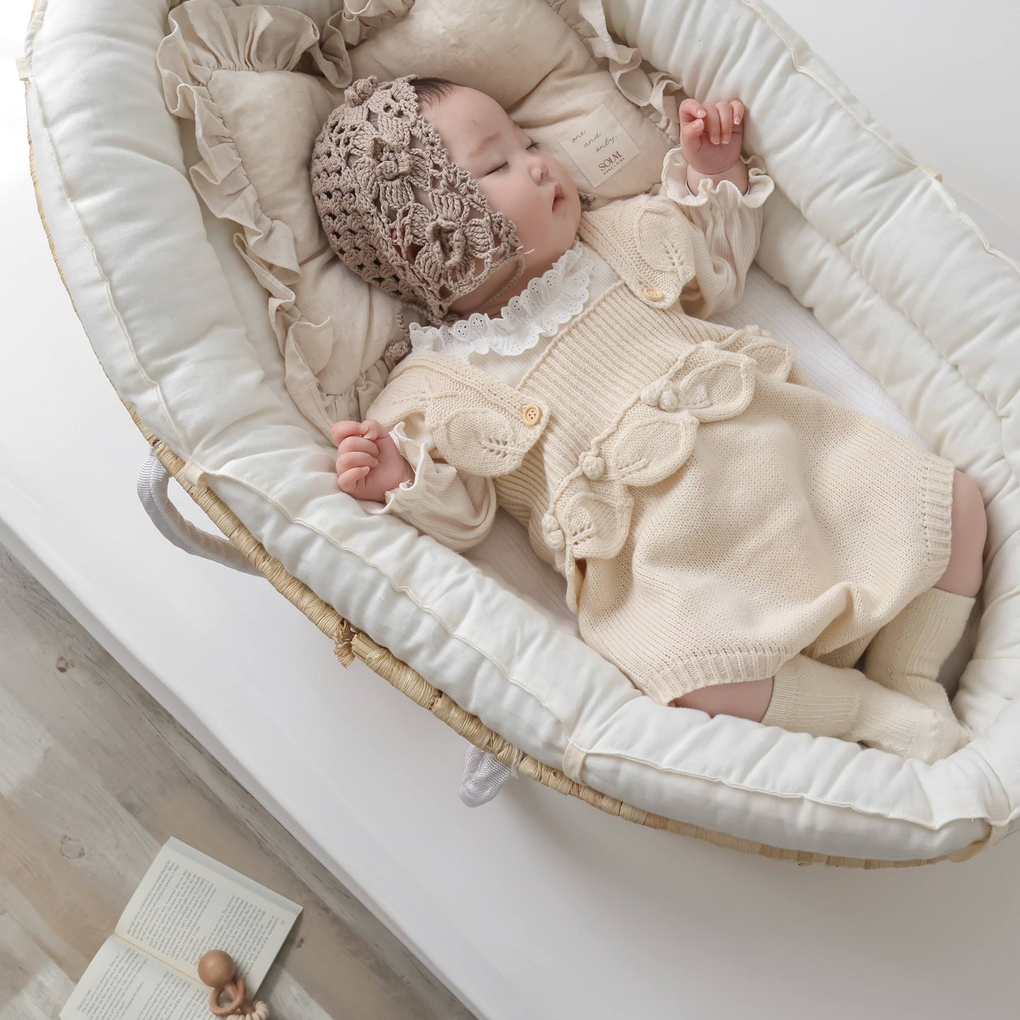 花の実ニットサロペットロンパース