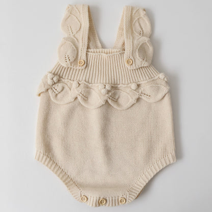 花の実ニットサロペットロンパース